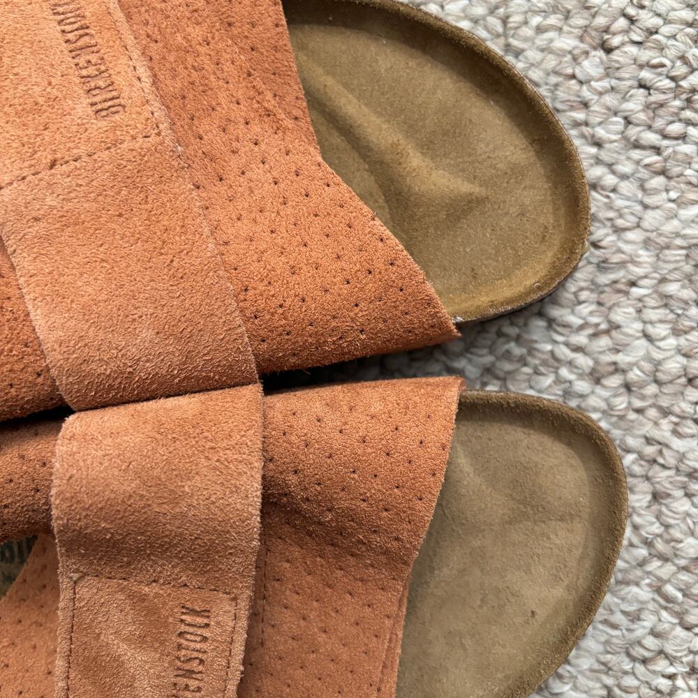 Birkenstock Women’s Kyoto Hook and Loop Strap Slide Sandals Burnt Orange Sz 40 - Picture 7 of 7